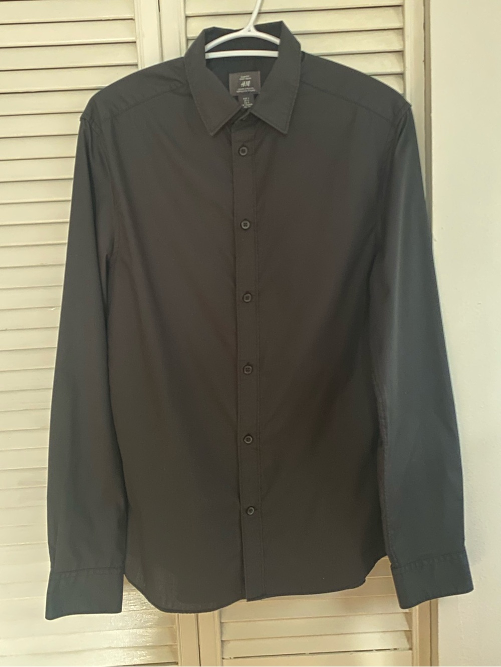 H&M Men's Dark Charcoal Long-Sleeve Dress Shirt
